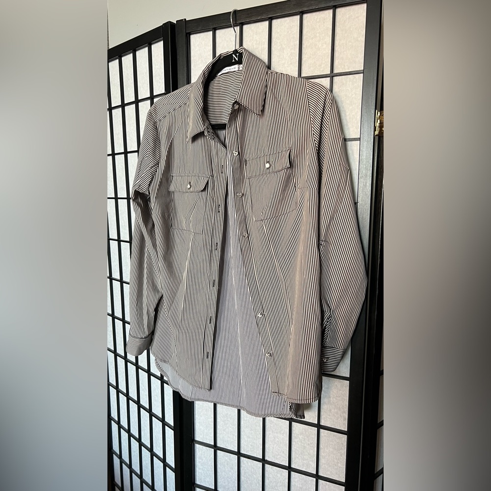 Striped Button Down Blouse